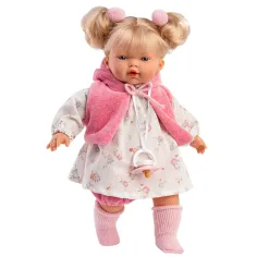 Llorens: Roberta, 33 cm große Puppe mit Schnuller in einer rosa Weste Bild 1