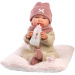 Llorens: Tina, 44 cm große Neugeborenenpuppe mit weichem Kissen.