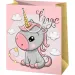 Mittlere Geschenktasche mit Einhornmotiv 18x23x10cm