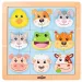 Montessori Tierkopf-Holzpuzzle - Woodyland
