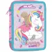 Must: Federmäppchen mit Einhornmuster, zweistöckig, gefüllt, 15x21cm
