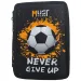 Must: Gefülltes, zweistöckiges Federmäppchen mit Fußballmuster 15 × 5 × 21 cm Bild 1