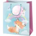 Niedlicher Fuchs im Himmel gemustert große exklusive Geschenktasche 27x14x33cm