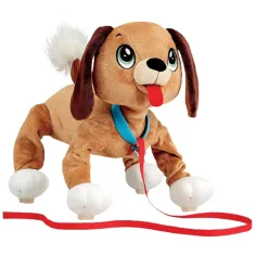 Peppy Pups: Brauner Plüschhund mit Leine 28 cm Bild 1