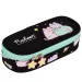 Pusheen Katzen-Oval-Federmäppchen in türkis-schwarz, 23 cm