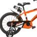 R88 14” Kinderfahrrad mit Flaschenhalter und Stützrädern in orange-schwarz – Dino Bikes Fahrrad