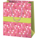 Rosa Geschenktasche mit der Aufschrift Szeretettel, Standardgröße, 11 x 6 x 14 cm