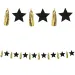 Schwarze Stern- und goldene Quasten-Party-Girlande