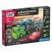 Science &amp; Play: Mechanik-Werkstatt – Doppeldecker-Autotransporter-Bausatz – Clementoni