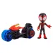 Spider-Man: Pöki und seine fantastischen Freunde Miles Morales Spielfigur mit Motorrad – Hasbro