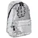 Spirit: Hashtag Silver glitzernder Schulranzen, Rucksack in Silberfarbe 41x32x21cm
