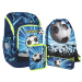 Spirit: Schultasche und Rucksack mit Fußballmuster, 4-teiliges Set, 32 x 19 x 44 cm