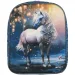 Spirit: Weißes Pferd Reiter 3D-Muster abgerundeter Kindergartenrucksack 30x25x12cm