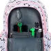 St.Right Grey Panda rosa-grau Pandamuster Schulranzen mit drei Fächern, Rucksack 39x27x17 cm