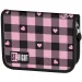 St.Right Rosa-schwarz Herzchenmuster Klappetui PC03 20,5x14x3,5 cm