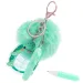 Tasche mit Pompon und Feder - türkis
