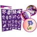TyToo: Glitzertattoo Schablonen-Set Blumen, 24 Stück