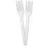 Weißes wiederverwendbares Gabel-Set, 10 Stück