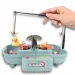 Wer ist der bessere Angler? Elektrisches Angelspiel mit Wasserumwälzung und Geräuschen in zwei Varianten.
