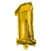 Zahlreiche Folienballons in Goldfarbe – Zahl 1, 86 cm