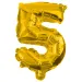 Zahlreiche Folienballons in Goldfarbe – Zahl 5, 86 cm