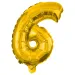 Zahlreiche Folienballons in Goldfarbe – Zahl 6, 86 cm