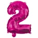 Zahlreiche Folienballons in Pink – Zahl 2, 96 cm