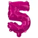 Zahlreiche Folienballons in Pink – Zahl 5, 96 cm