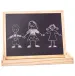 Zweiseitiges Magnettafel-Set mit Tiermotiven und Holzrahmen - Woodyland