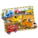 Baustellenfahrzeuge dickes Holz-Formpuzzle 6 Teile - Melissa & Doug