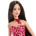 Barbie: Fashionista Freundinnen mit braunen Haaren stilvolle Modepuppe im Leopardenmuster-Kleid – Mattel Bild 3