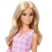Barbie: Fashionista Freundinnen stilvolle Modepuppe in Gips in rosa kariertem Kleid – Mattel Bild 4