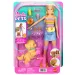 Barbie Hundespaziergang Rollschuh-Set - Blonde Puppe - Mattel Bild 1