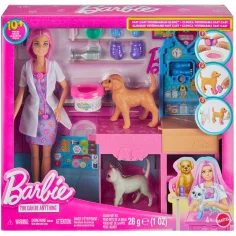 Barbie Tierarzt-Gipsklinik-Spielset mit rosa-haariger Puppe - Mattel Bild 1