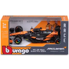 Bburago: McLaren MCL38 Miami Grand Prix 2024 F1-Rennwagen Metall-Modellauto 1:43 (Oscar Piastri #81) Bild 1