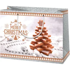 Cardex: Weihnachtsgeschenkstasche mit Lebkuchenmuster 26x13x33cm