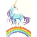 Diamant-Puzzle: Einhorn auf dem Regenbogen Diamantmalset 10x15cm Bild 1