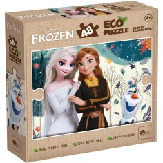 Die Eiskönigin Schwestern 2-in-1 48-teiliges Eco Mini-Puzzle und Ausmalbild 35x25cm – Lisciani Bild 1