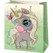 Exklusive große Geschenktüte mit Einhornmuster 26x13x33cm