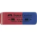 Faber-Castell: Gummiradiergummi blau/rot für Bleistift und Stift