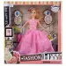 Fashion-Modepuppe mit Hut, rosa Ballkleid und Accessoires, 29 cm