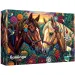 Flamingo von Puzzle Pferde mit Blumen dekoriert 400-teiliges Puzzle - Trefl