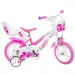 Flappy 12” Kinderfahrrad mit Korb und Puppensitz in Rosa-Weiß - Dino Bikes Fahrrad Bild 1