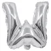 Folienballon in Buchstabenform in Silber – Buchstabe W, 32 cm