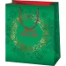 Frohe Weihnachten! grüne Geschenktasche, mittelgroß, 18 x 10 x 23 cm