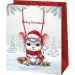 Frohe Weihnachten Mäuschen gemusterte große Geschenktasche 26x13x33cm