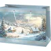 Frohe Weihnachten Schneelandschaft gemusterte große Geschenktasche 26x13x33cm