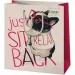 Green Grass Hundemuster mittlere Geschenktasche 18x10x23cm