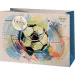Grüne Gras Fußball mit Muster Premium große Geschenktasche 26x13x33cm