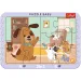 Haustiere im Wohnzimmer 2-in-1 gerahmtes Baby-Puzzle - Trefl
